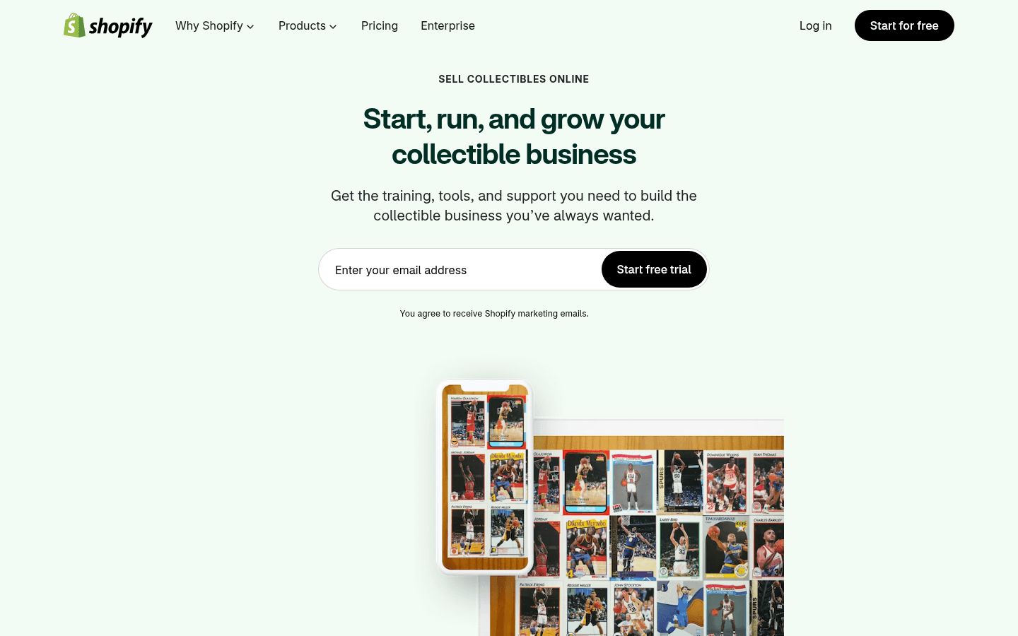 Your Own Website (Shopify) screenshot Shopify collectibles page for LEGO sellers