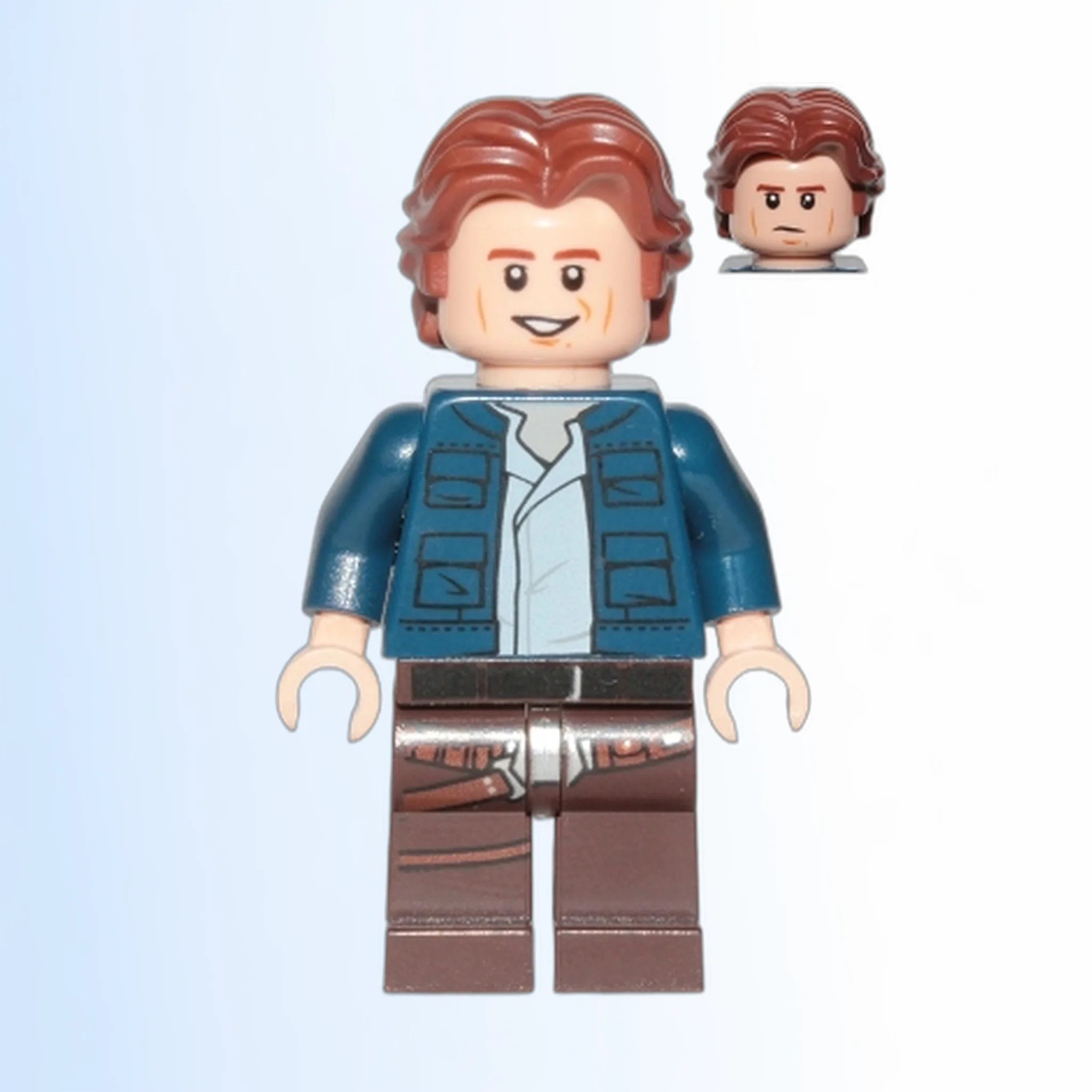 LEGO Han Solo Wavy Hair Smile / Frown (sw1021) Star Wars Minifigure
